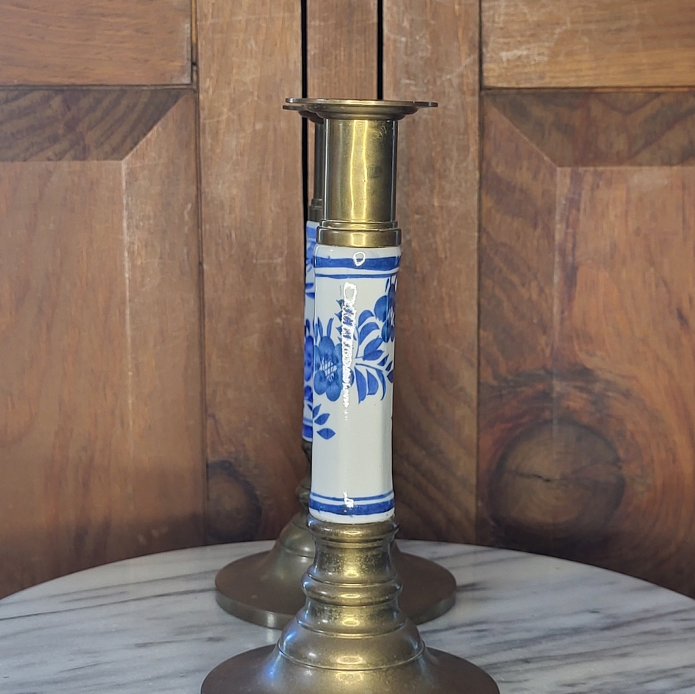 Brass Chinoiserie Candle Holders - Picture 7 of 12
